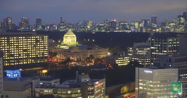 Japan’s National Diet Building in Tokyo, seen within the city skyline. File photo.